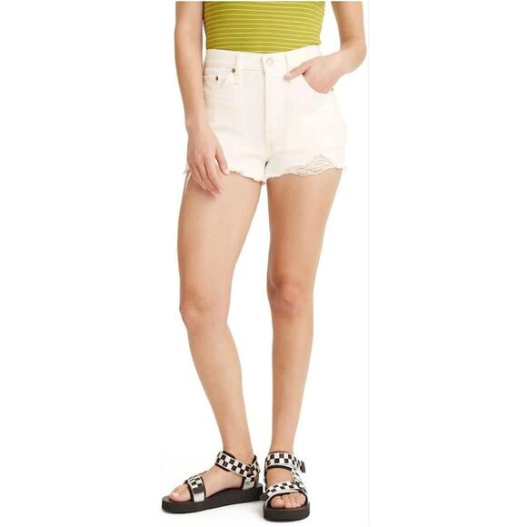 Women's Levi's Cut-Off 501 Original High Rise Jean Shorts in size W30 in White - Picture 1 of 4